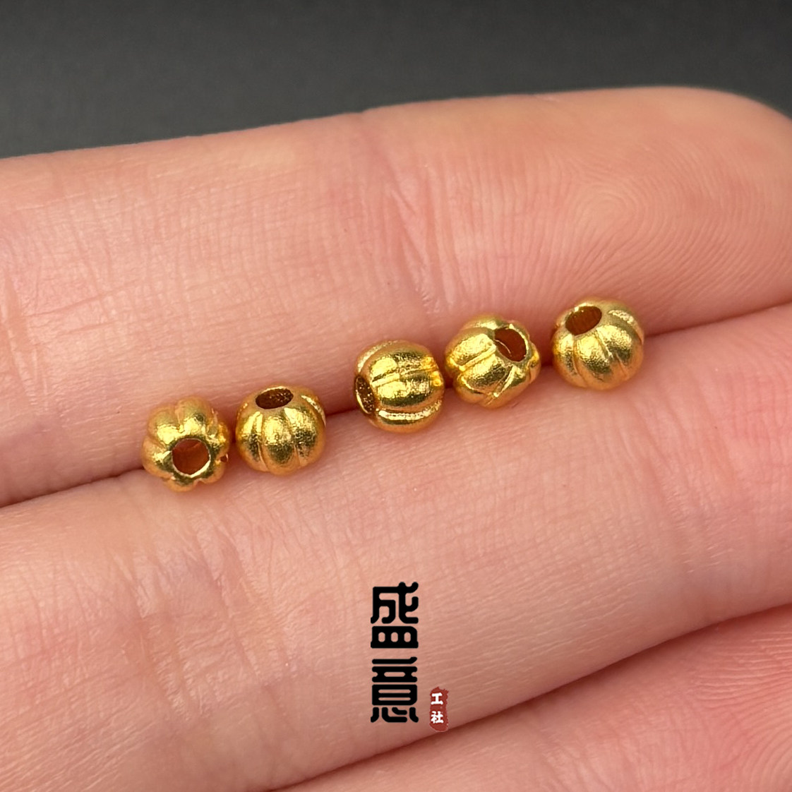 古法24K工艺黄金色南瓜珠灯笼珠百香籽隔珠文玩手链手串diy配饰
