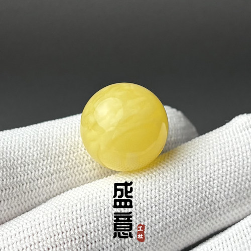 天然俄料蜜蜡圆珠单珠散珠星月金刚菩提腰顶珠108颗文玩手串配饰