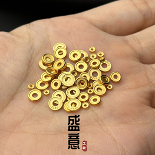 古法s925银包金24K工艺黄金色凹槽薄圆隔片直切diy手串配珠垫片