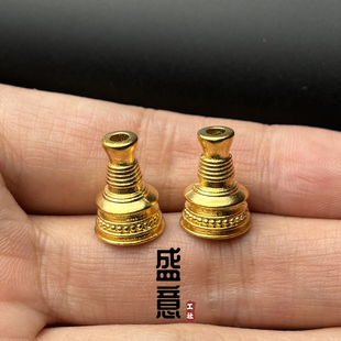 古法24K工艺黄金色925分体三通佛塔隔珠diy吊坠佛珠手串配饰