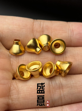 古法24K工艺黄金色925分体三通佛塔隔珠万向轴diy佛珠手串配饰