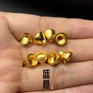 古法24K工艺黄金色925分体三通佛塔隔珠万向轴diy佛珠手串配饰