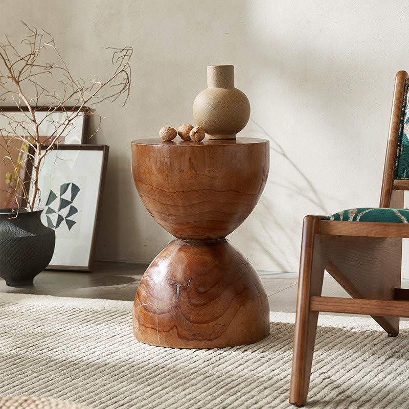 侘寂风原木墩子漏斗形复古树桩摆件圆形木质民宿设计师原木边几,住宅家具,角几/边几,淘宝优惠券,粉丝福利购,淘宝优惠卷