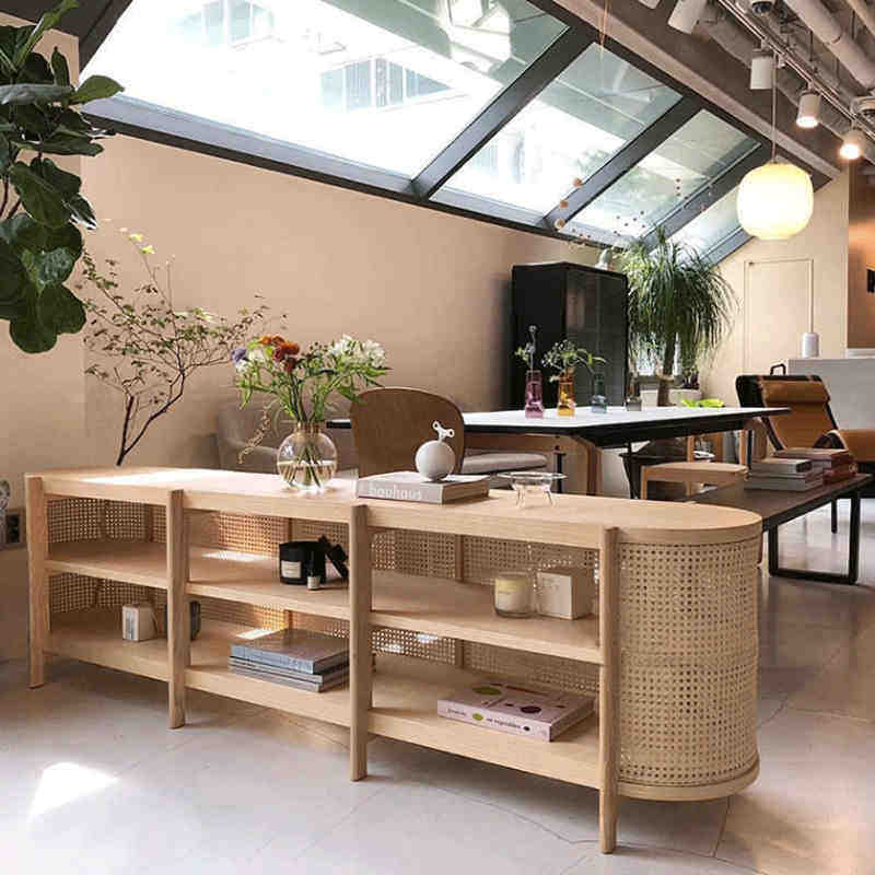 北欧藤编实木餐边柜电视柜家用客厅地柜组合小户型民宿酒店藤家具,住宅家具,电视柜,淘宝优惠券,粉丝福利购,淘宝优惠卷