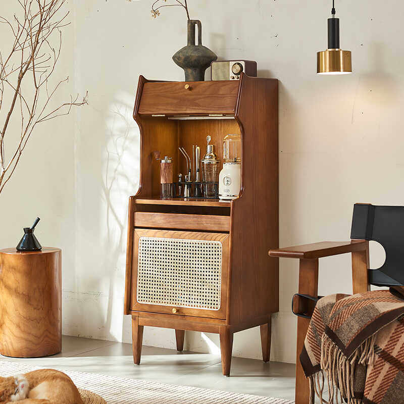北欧藤编酒柜客厅餐边柜日式储物柜展示柜简约现代实木玄关柜子,住宅家具,餐边柜,淘宝优惠券,粉丝福利购,淘宝优惠卷