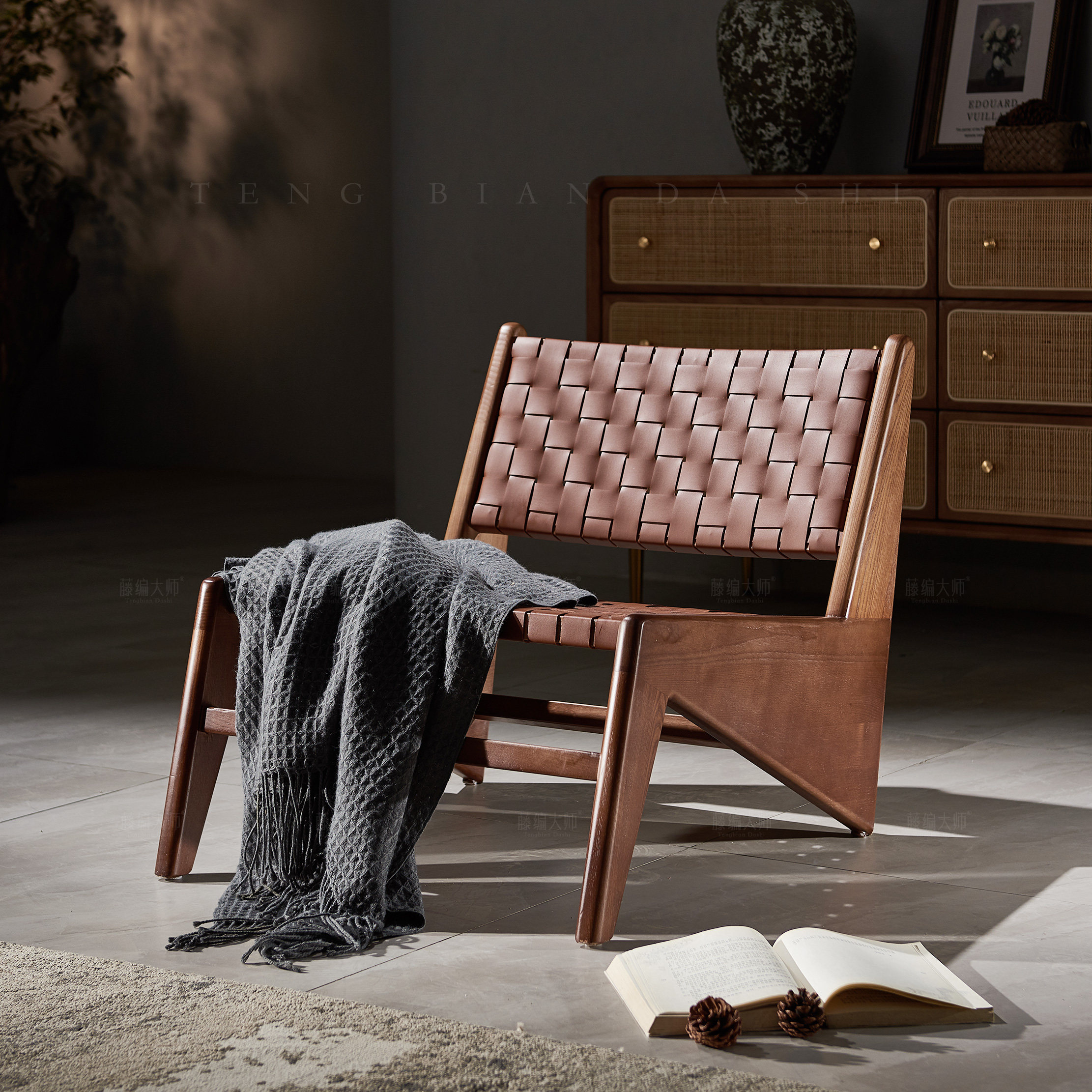 北欧阳台椅单人中古马鞍皮昌迪加尔椅现代民宿休闲椅侘寂风椅子,住宅家具,沙发椅,淘宝优惠券,粉丝福利购,淘宝优惠卷