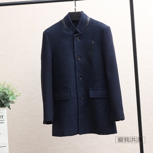 品牌 男装Xking【U】 19冬装 兔毛羊毛呢子大衣中山领外套402
