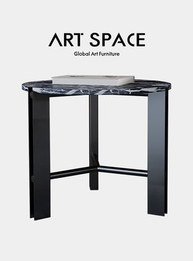 AS严选Carrara 意式极简圆形组合茶几边几 现代轻奢大理石小角几