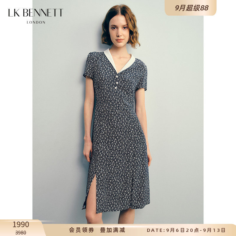 lkbennett印花真丝连衣裙图片