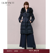 加厚保暖大毛领连帽修身 BENNETT深蓝羽绒服2025冬新款 显瘦