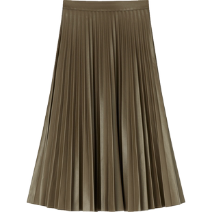 【赛马会】LK BENNETT深绿高腰半身裙女秋遮胯显瘦通勤百褶裙