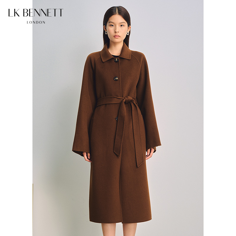 lkbennett羊毛羊绒咖色大衣女