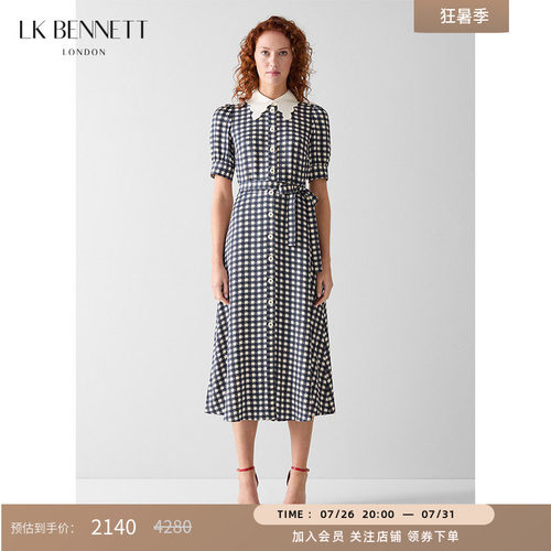 LKBENNETT格纹翻领衬衫连衣裙