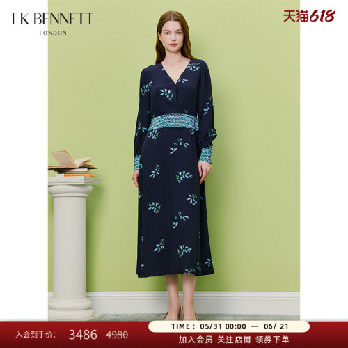 LKBENNETT深蓝印花连衣裙