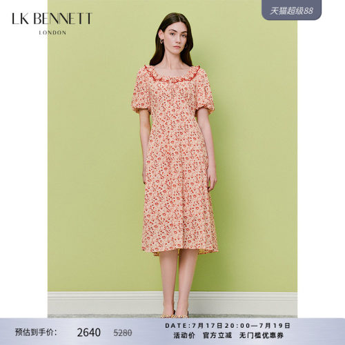 LK甜美碎花连衣裙真丝混纺