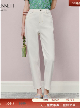 LK BENNETT白色休闲裤2025年春夏新款时尚简约百搭显瘦