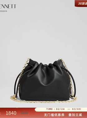 LK BENNETT黑色牛皮肩包2025年新款时尚简约手提包通勤单肩包