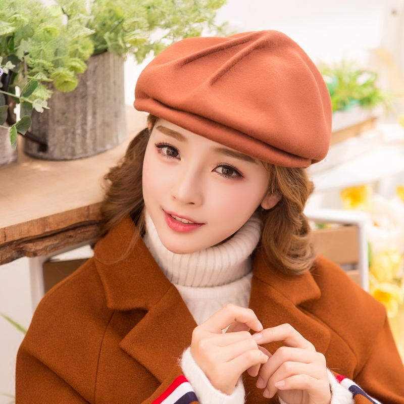 羊毛呢复古英伦贝雷帽女毡帽帽子