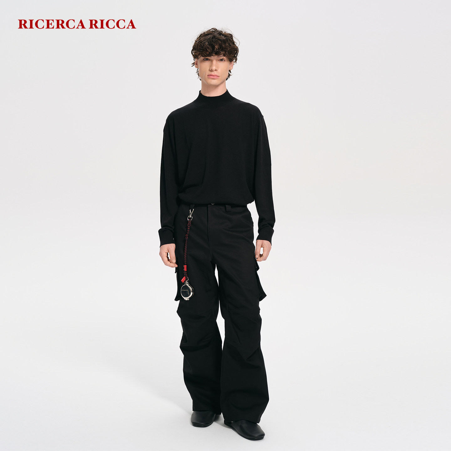 【RiRi】Ricerca Ricca 休闲立体剪裁多口袋直筒阔腿伞兵工装裤男