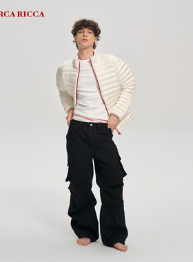 【RiRi】Ricerca Ricca 新国标90白鸭绒立领排骨拼色拉链羽绒服