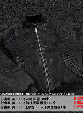 CATSSTAC 铠甲重工蛇纹牛仔bomber夹克男短款宽松版型休闲外套潮