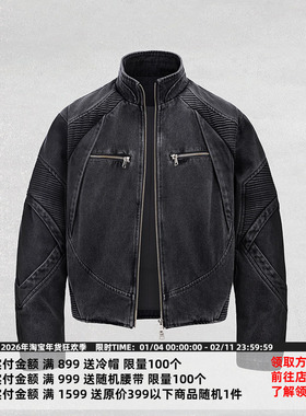 CATSSTAC 灰骑士机车夹克cleanfit小众设计立领休闲外套男潮