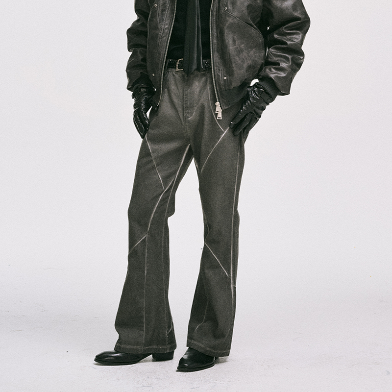 CATSSTAC刀锋浸染解构牛仔裤男潮小众设计高级感宽松直筒休闲长裤