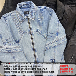 CATSSTAC折翼天使重工牛仔夹克男cleanfit高级感小众设计休闲外套