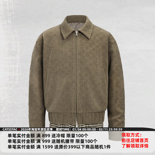 CATSSTAC 千鸟格假两件夹克短款翻领小众设计cleanfit外套男