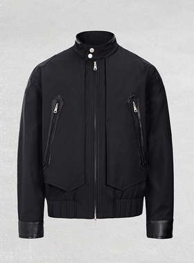 CATSSTAC 圣徒羊皮拼接哈灵顿夹克cleanfit小众设计休闲外套男