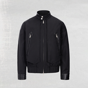 CATSSTAC 圣徒羊皮拼接哈灵顿夹克cleanfit小众设计休闲外套男