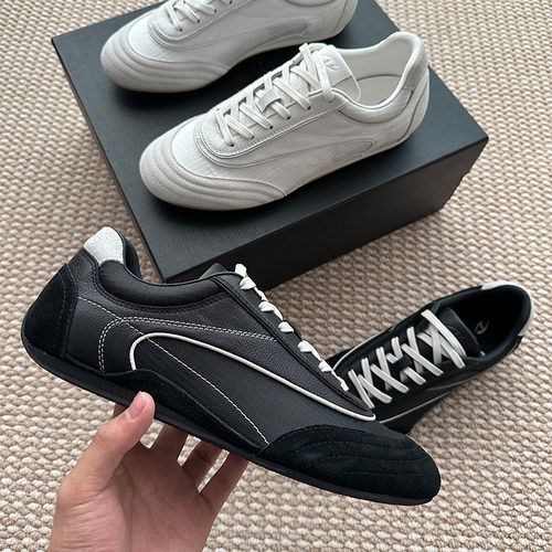 CATSSTAC 流体头层牛皮休闲复古薄底鞋 男女同款