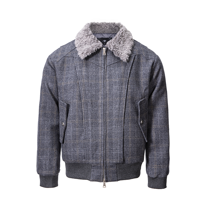 CATSSTAC 雅典娜格纹羊毛棉服 简约雅致 轻奢质感 经典复古