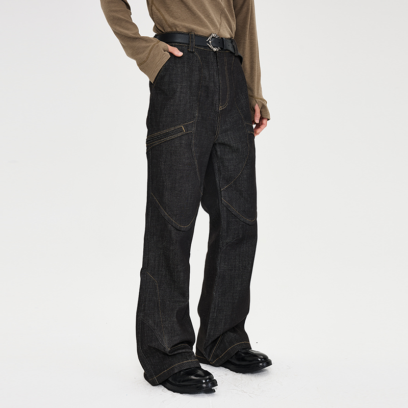 CATSSTAC 骑士铠甲原牛裤 立体拼接解构 宽松休闲 复古质感