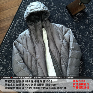 CATSSTAC 幻视斜拉链连帽羽绒服男 90白鸭绒 700蓬 轻型保暖锁温