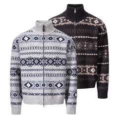 CATSSTAC 巴洛克图腾重磅毛衣夹克 宽松落肩  复古提花 保暖舒适