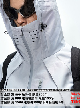 CATSSTAC 使徒剪裁活片冲锋衣男防风防水秋冬机能户外工装外套