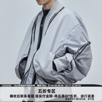 CATSSTAC弧形三拉链飞行员夹克