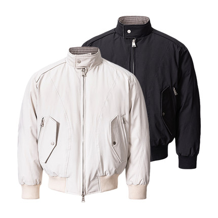 CATSSTAC 哈灵顿格纹棉服cleanfit风 短款版型 小众设计 冬季保暖