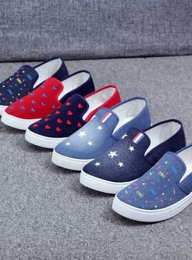 鞋子春秋新款女鞋浅口鞋女平底帆布鞋懒人休闲鞋百搭老北京布单鞋