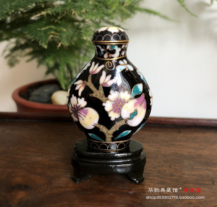 库存老货 景泰蓝鼻烟壶 精品银蓝鼻烟壶 烟具 外事礼品古玩 收藏