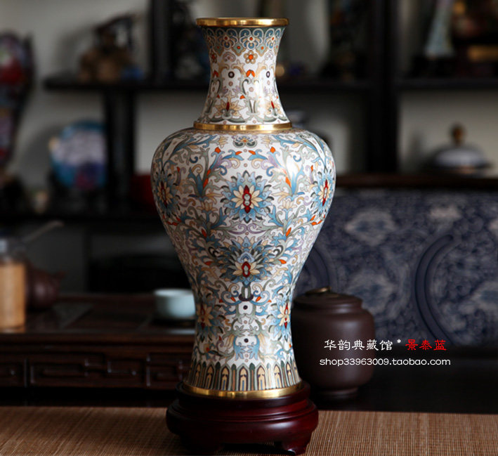 景泰蓝赏瓶大唐风韵 15寸花瓶外事礼品礼物 中式摆件