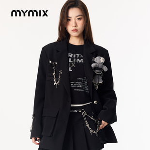 长款 MYMIX设计感平驳领廓形休闲长袖 西服外套女士 26春新品