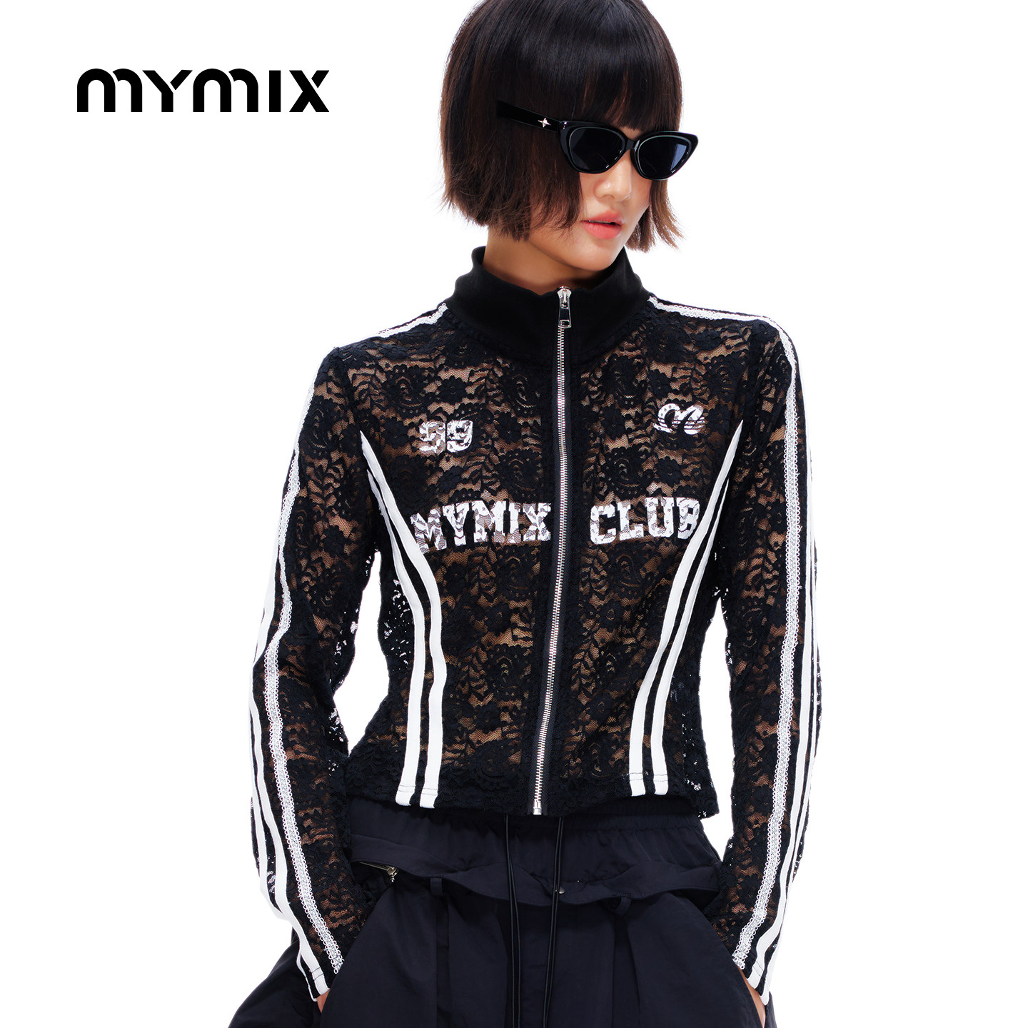 mymix26秋季运动风针织开衫女图片