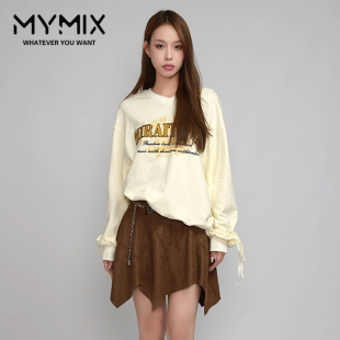圆领正肩米色宽松套头长袖 MYMIX我 女装 新款 卫衣 组合2024秋季