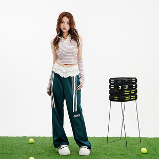 【25夏新品】MYMIX少女甜酷休闲裤高腰宽松印花抽绳直筒阔腿裤子