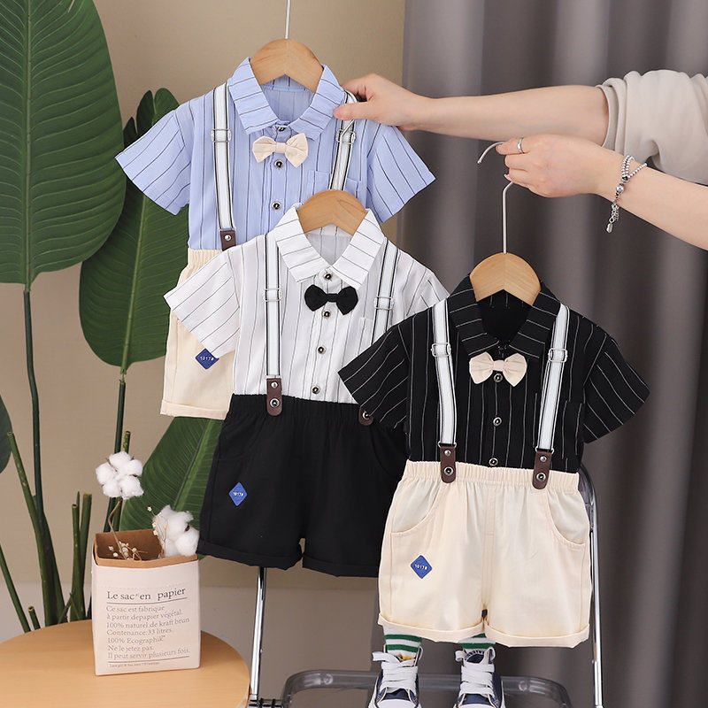 男童夏季背带裤短袖套装洋气1一3岁婴儿童宝宝夏装背带短裤两件套,童装/婴儿装/亲子装,套装,淘宝优惠券,粉丝福利购,淘宝优惠卷