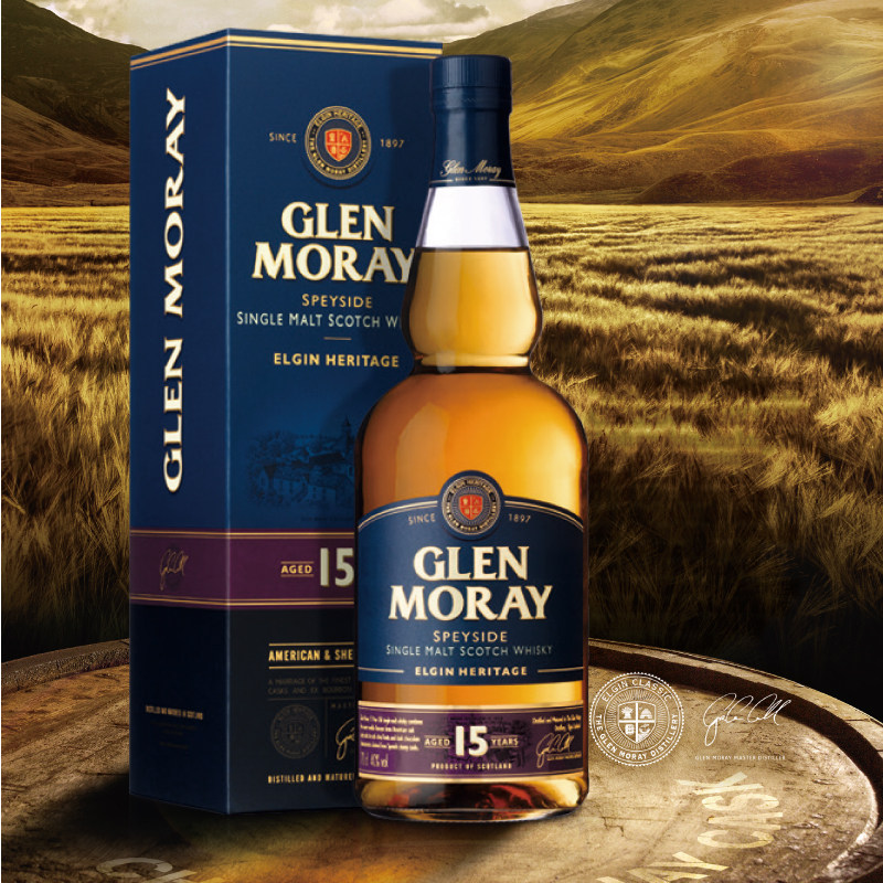 格兰莫雷单一麦芽苏格兰威士忌斯佩塞产区15年陈酿英国进口原瓶