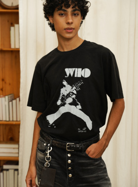 Retro 21 R21 春夏新款黑色复古摇滚乐队文化单缝线短袖Tee