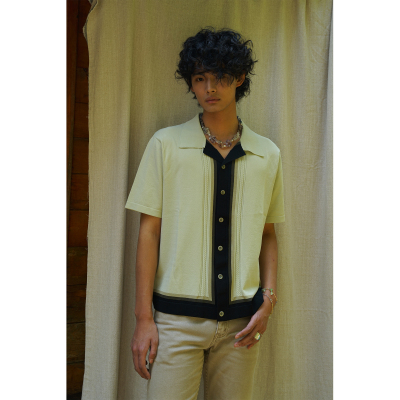 针织翻领短袖衬衣短袖